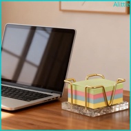 Alia Iron Wire Note Stand with Acrylic Base Desktop Note Block Box Memo Pad Organiser