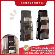 6 Pockets Bag Shoe Handbag Storage Wardrobe Cupboard Closet Hanger Tempat Simpanan Beg Almari