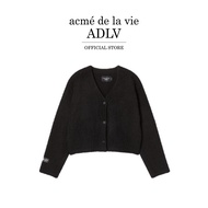 ADLV [acme de la vie] เสื้อแขนยาว รุ่น Woman V Neck Crop Solid Cardigan Black (50012SVNKNF_F5BKXX)