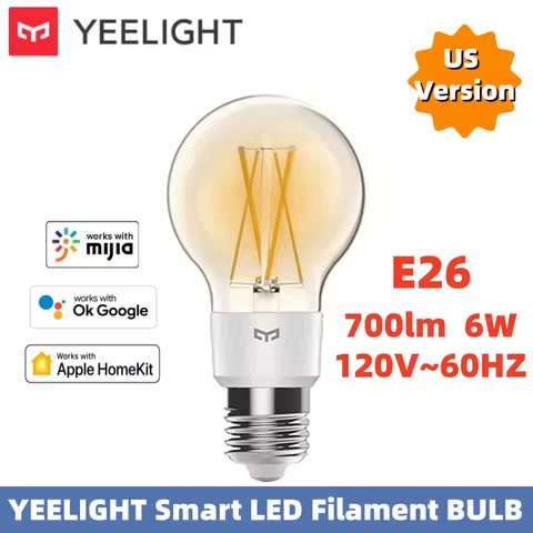 US Version YEELIGHT Smart LED Filament Bulb E26 WiFi Connection 120V Bulb Classic Transparent Glass 