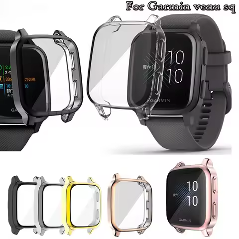 Full Protective Case Cover Shell For Garmin Venu SQ / venu sq music /venu sq2 SmartWatch screen prot