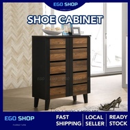 EGO Shoe Cabinet 2 Door Solid Board Shoe Rack/Multi Function Cabinet Rak Kasut Almari Kasut .