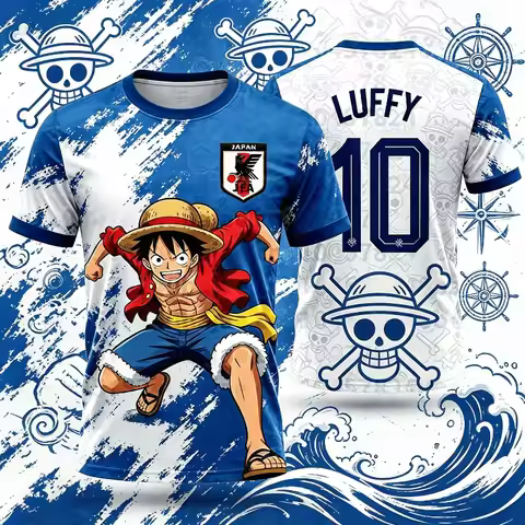 Japan One Piece Luffy Football Jersey Men T-shirt Kids Football Special Jersey Kit Adult Men's/Women