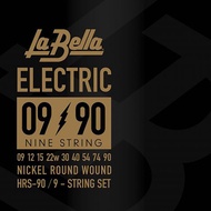 The beautiful La Bella HRS-90 09-90 9-string electric guitar strings