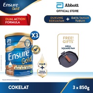 Ensure Gold HMB Cokelat 800 g x3 - Nutrisi Dewasa Rendah Laktosa