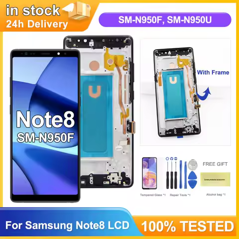 Tested Display Screen for Samsung Galaxy Note 8 N950 N950F Lcd Display Touch Screen with Frame Assem
