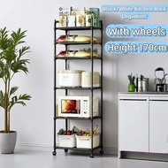 170cm Multifunctional Kitchen Thicken Shelf Storage Rack organizer Rustproof Metal Save Space Kitche