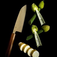 Kikusumi FURU Keyaki Santoku 刀大馬士革 Urushi