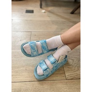 [ GENUINE ] BLUE MLB MONOGRAM SANDAL 3ASDCMS33