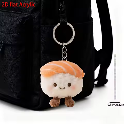 2D Flat, Cute Sushi Roll Acrylic Keychain, Backpack Accessory, Party Favors for & Decorative Gift fo