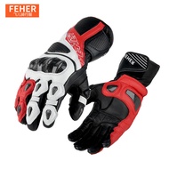 FEHER FEHER Cycling Gloves Men Four Seasons Motorcycle Equipment Genuine Leather Carbon Fiber Protec