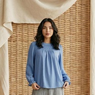 Daisy by Voir Malaysia (Blouse) Light Blue Viscose Blend Blouse