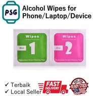 (PSG) Screen Cleaner Wet Dry Wipes Cleaning Cloth Alcohol Wipes For Phone , Laptop , Device , Spectacles Cleaning