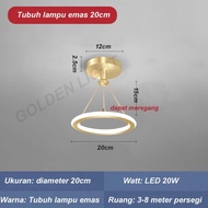 minimalis modern lampu gantung led1/2/3/5ring modern untuk kamar tidur - 1 ring-gold