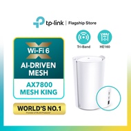 TP-LINK AX7800 Tri-Band 2.5G Port HE160 Whole Home Ai-Driven AX WIFI 6 Mesh WIFI Router With Homeshield Deco X95