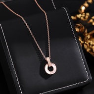 PZ1I Fritillary Female Necklace Baojia 18k High Version Real Gold Plating Time to Run Small Round Ro