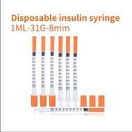 [INSULIN SYRINGE] [READY STOCK] U-100 1ML/0.5ML Insulin Syringe With Needle 31G x 1/4" (0.25x6mm) 1p