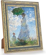 GULETHUN Vintage Gold Raised Frame with Blue Accent, 8x10 Ornate Picture Frames, Home Decor Antique 