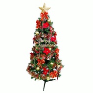[特價]摩達客 超級幸福10尺一般型裝飾綠色聖誕樹+紅金色系配件組不含燈