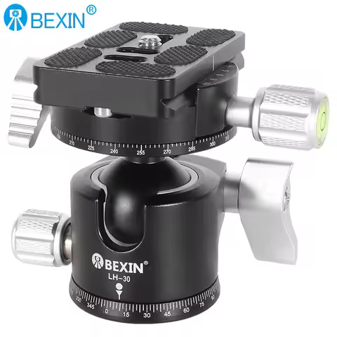 BEXIN LH-30 Tripod Ball Head Low Profile Tripod Head Panoramic Lower Gravity Center Design Smooth Op