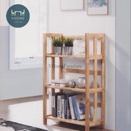 100% FULL SOLID WOOD 3 TIER MULTIPURPOSE SHELF SHELVES RACK / RAK KAYU SERBAGUNA / HOME LIVING OFFIC