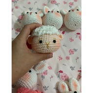 Wool sheep keychain