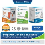 Strip Alat Cek 3in1 Elvasense (Gula Darah/Kolesterol/Asam Urat)