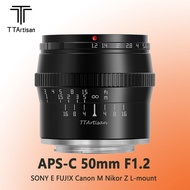 TTartisan 50มม. F1.2กล้องไร้กระจกเลนส์สำหรับ Sony E Canon EOS-M Fujifilm X Nikon Z Leica L Micro 4/3