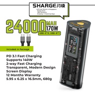 Shargeek Cyber Prism 170W 24000mAh Power Bank PD3.1 Fast Charging Laptop Powerbank with Display 86.4Wh Airline-Safe