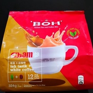 BOH Teh Boh Cham 12 SACHETS (WHITE COFFEE + TEH TARIK) INSTANT 3IN1#324gm/pack