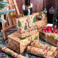 1 Roll 17 Inches X 9.8 Feet Gift Wrapping Paper ChristmasTree Santa ClausWrapping Paper Birthday Gif