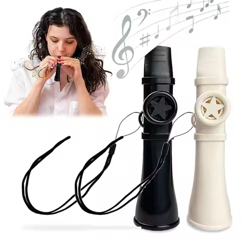 1/2pc Kazoo Flute Saxophone Style Mouth Flute Instrument Kazoo Shortmouth Flute Portable Easy to Lea