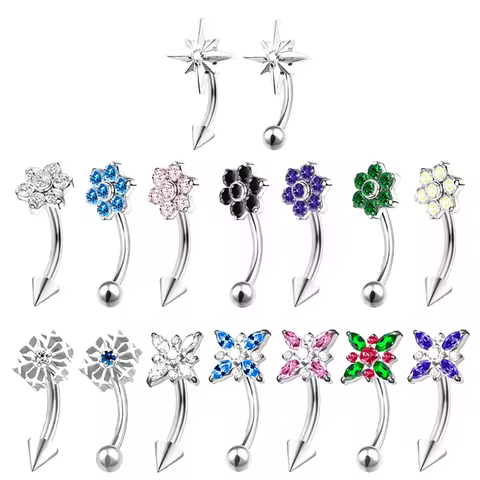 ASTM F136 Titanium Alloy High-Quality Hypoallergenic Curved Bar Set Fashionable Banana Bar Ear Carti