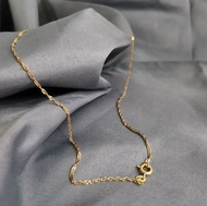 18k Saudi Gold Chain Necklace TWISTED Chain Round Lock Settings Necklace For Men And Women 18k Japan