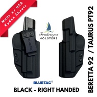 Bluetac IWB Concealment Kydex Holster for Beretta 92 / Taurus PT92  / Black Right Handed & Left Hand