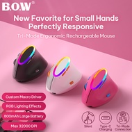 BOW MD470BL Three-mode Mouse Rechargeable 2.4G Wireless/Bluetooth Mice for Desktop Laptop Tablet