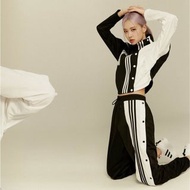 blackpink Rose 同款 adidas 黑色排扣長褲 扣子可開 縮口 保證正品