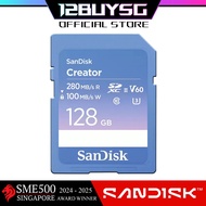 Sandisk Creator SD Card UHS-II V60 C10 U3 Read Speed up to 280MB/s 128GB 256GB 512GB DXEP 12BUY.SG