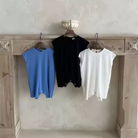 HY22100 Baby Summer Outfit Thin Clothes Fashionable Sleeveless Romper New Style Unisex Baby Versatil