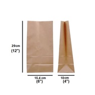 Beg Kertas [BROWN / WHITE] SOS Paper Bag / Kraft Brown Paper Bag Block Bottom/ Food Wrapprer Paper B