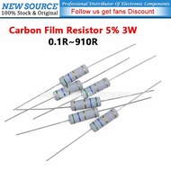 [10pcs] 3W Carbon Film Resistor  5% 0.1R 910R 0.27R 0.47R 0.68R 3.3R 10R 36R 47R 51R 68R 100R 220R 4