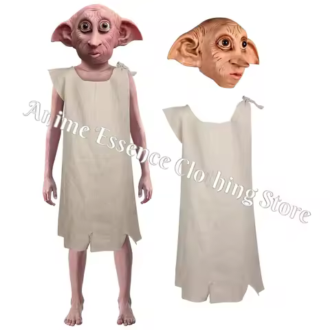 Dobby Cosplay Costume Mask Elf Ears Full Head Latex Mask Halloween Party Costume