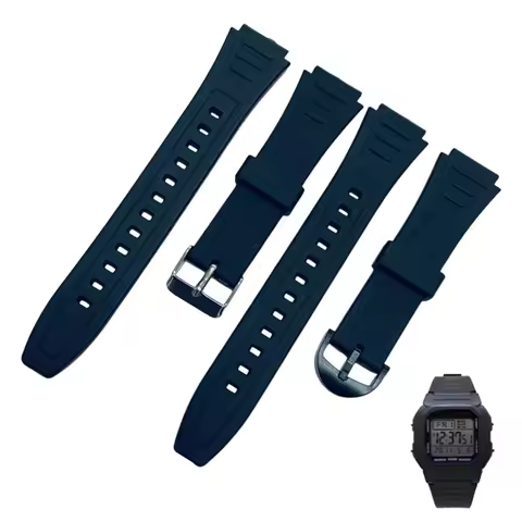 Silicone Rubber Watch Band For Casio G Shock W-800H W-217 AQ-S800W Watch Accessories Sports Black Br