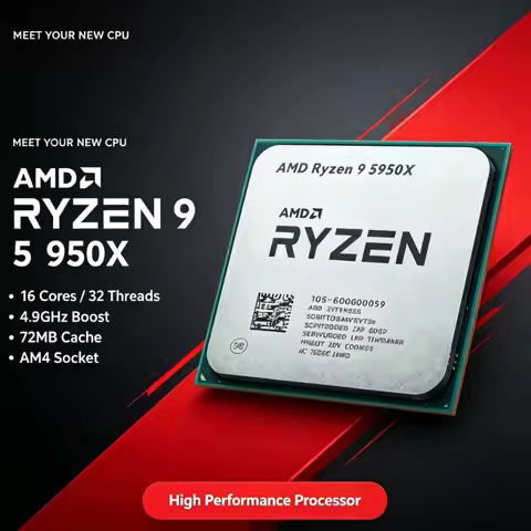 CPU AMD Ryzen 9 5950X Socket AM4 For 3D Modeling Live Streaming 16-Core Without Cooler