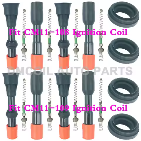 8 PCS HQ Front And Rear Row Ignition Coil Boots With Resistance For Honda Civic Hybrid Jazz 1.3L CM1