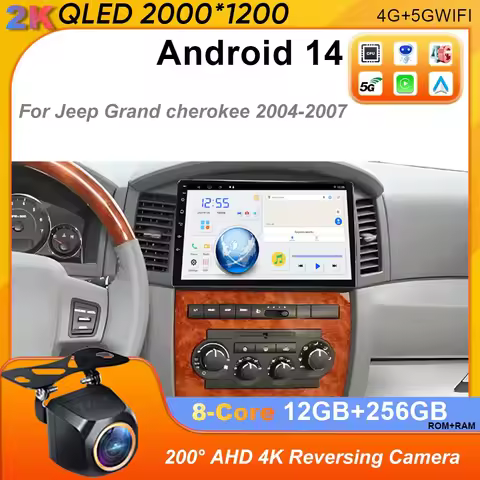 Android 14 Car Radio Carplay For JEEP Grand Cherokee WK 2004 - 2007 Multimedia Android Auto Navigati