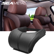 Car Pillow Headrest Neck Pillow PU Leather Headrest Cushion Adjustable Interior Car Accessories