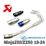 Akrapovic Short Exhaust Modenas Z250 Ninja250 18-24 Full System Tabung Muffler Stainless Steel NINJA