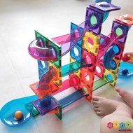 MNTL Magnetic Tiles Marble Run Toy Set for Toddler Open Ended Building