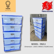 5 Stage Dolphin Container (XL) Plastic Drawer Cabinet | Bekas Dolphin 5 Peringkat Laci Almari Baju